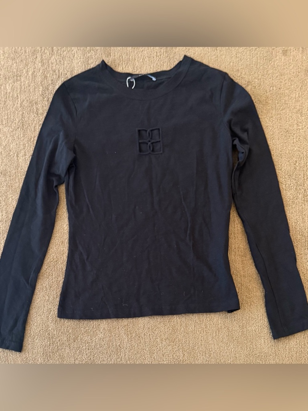 Bevza BB Monogram Long Sleeve Shirt - Size S - NWT - Black